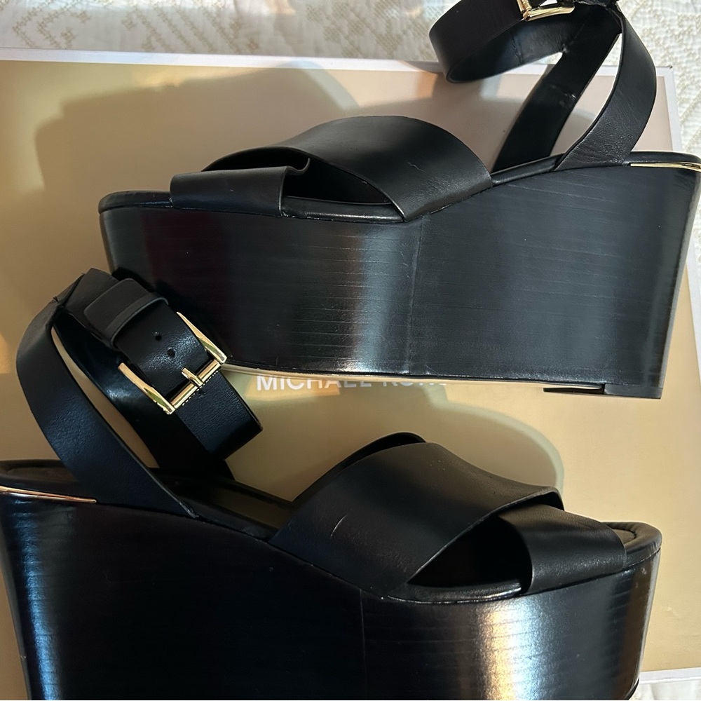 Michael Kors black wedges
